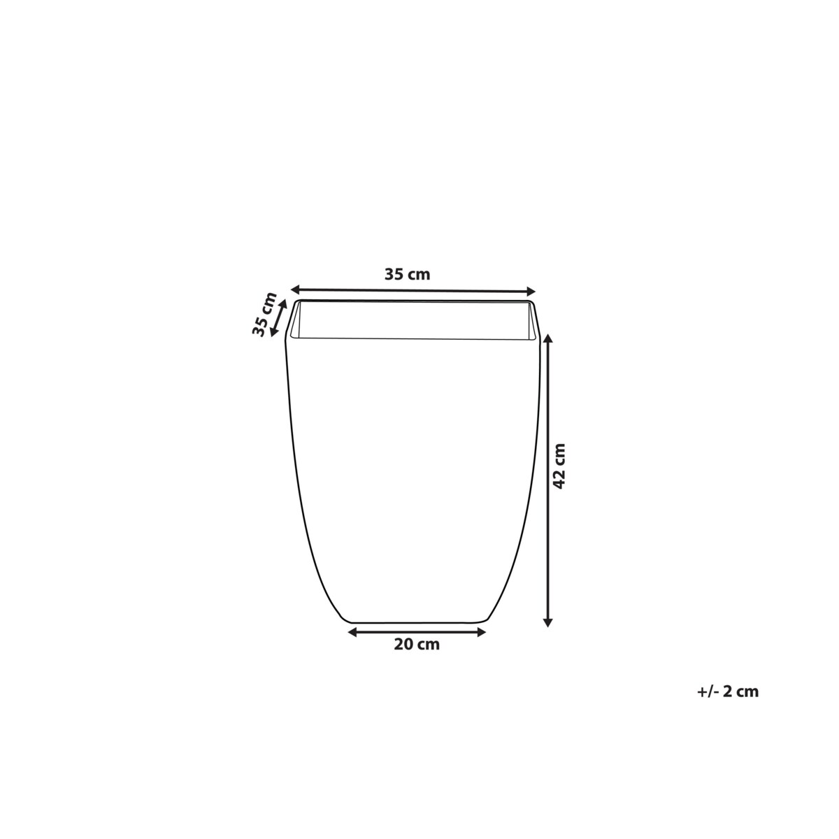 Doniczka 35 x 35 x 42 cm efekt marmuru MIRO