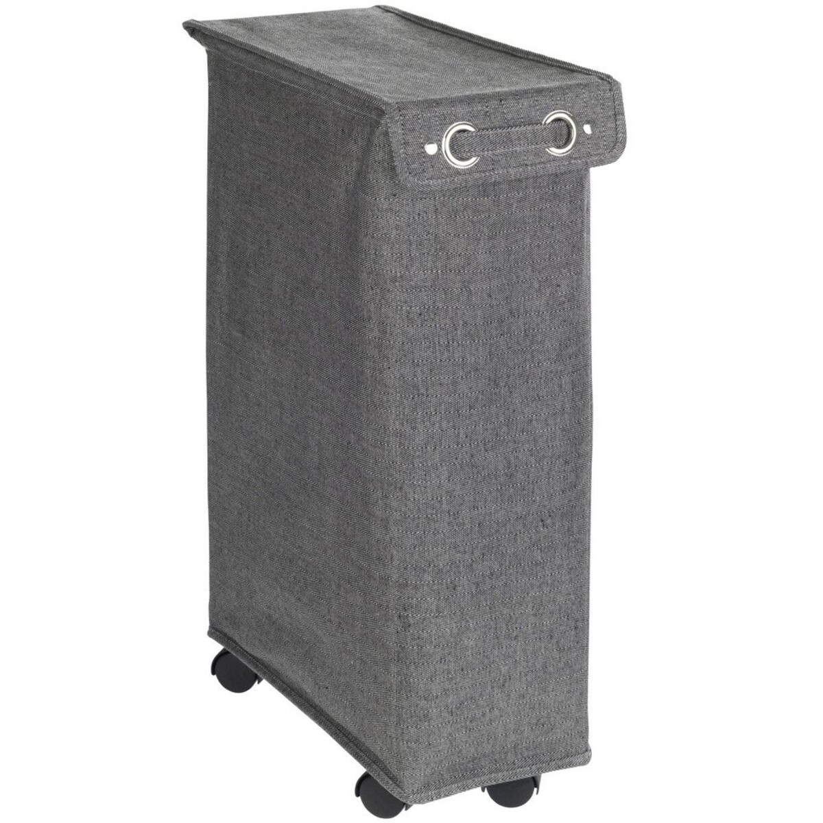 Kosz na pranie z pokrywą i kółkami, wąski pojemnik tekstylny, WENKO