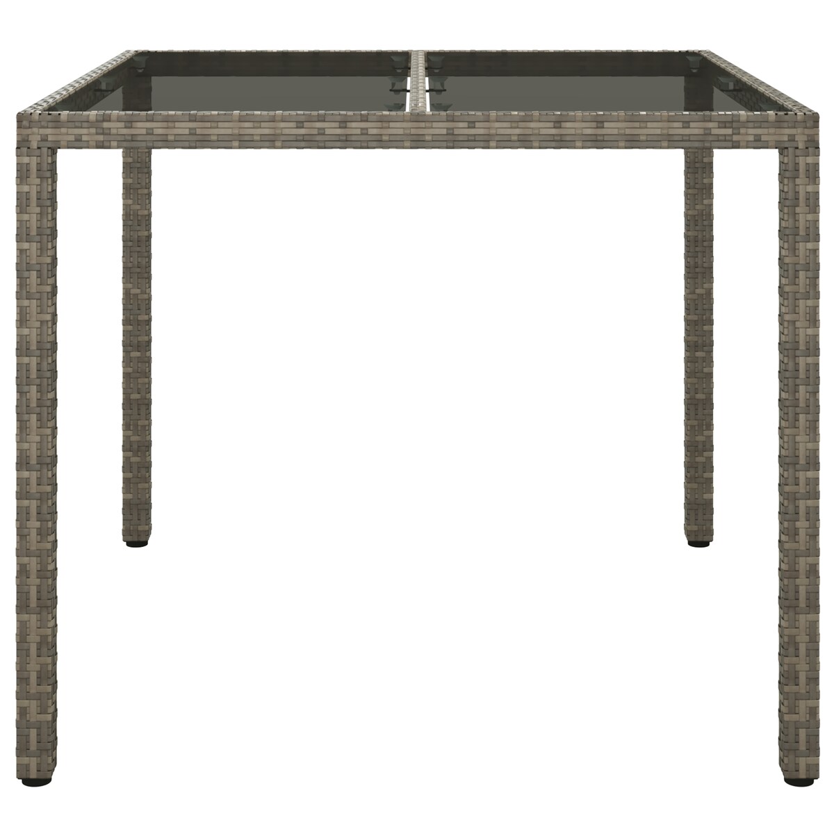 vidaXL Stół Do Jadalni Ogrodowej Szary 90x90x75 cm Polirattan