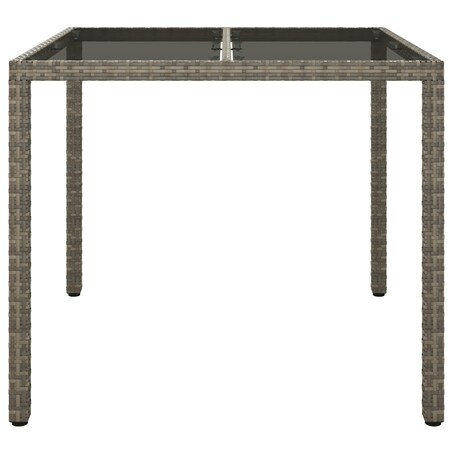 vidaXL Stół Do Jadalni Ogrodowej Szary 90x90x75 cm Polirattan