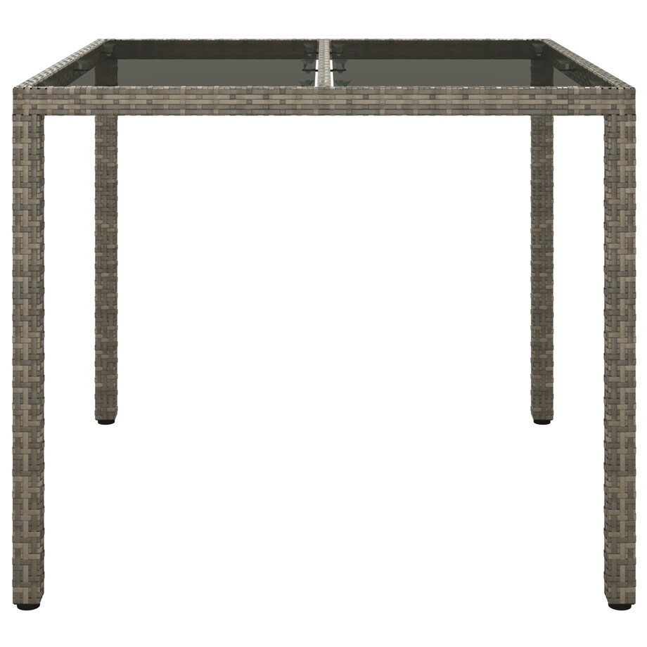 vidaXL Stół Do Jadalni Ogrodowej Szary 90x90x75 cm Polirattan