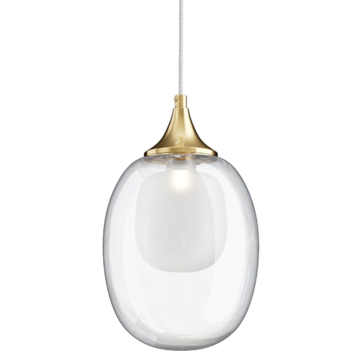 Lampa zwisowa Aura MOD016PL-01BS na sznurze szkło złota