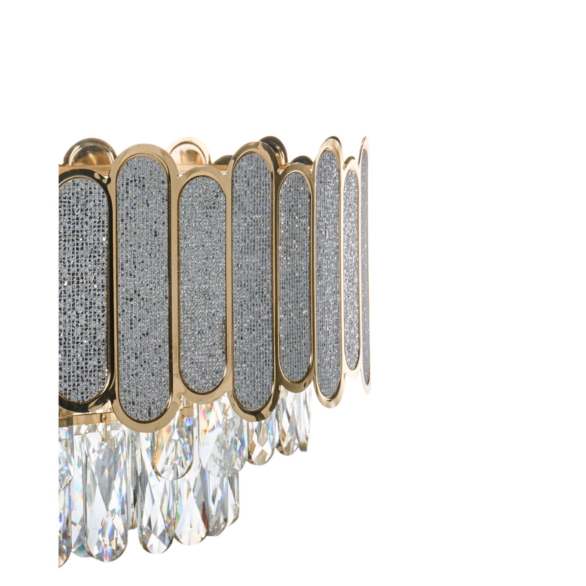 Żyrandol AGUARICO Szkło Mosiężny