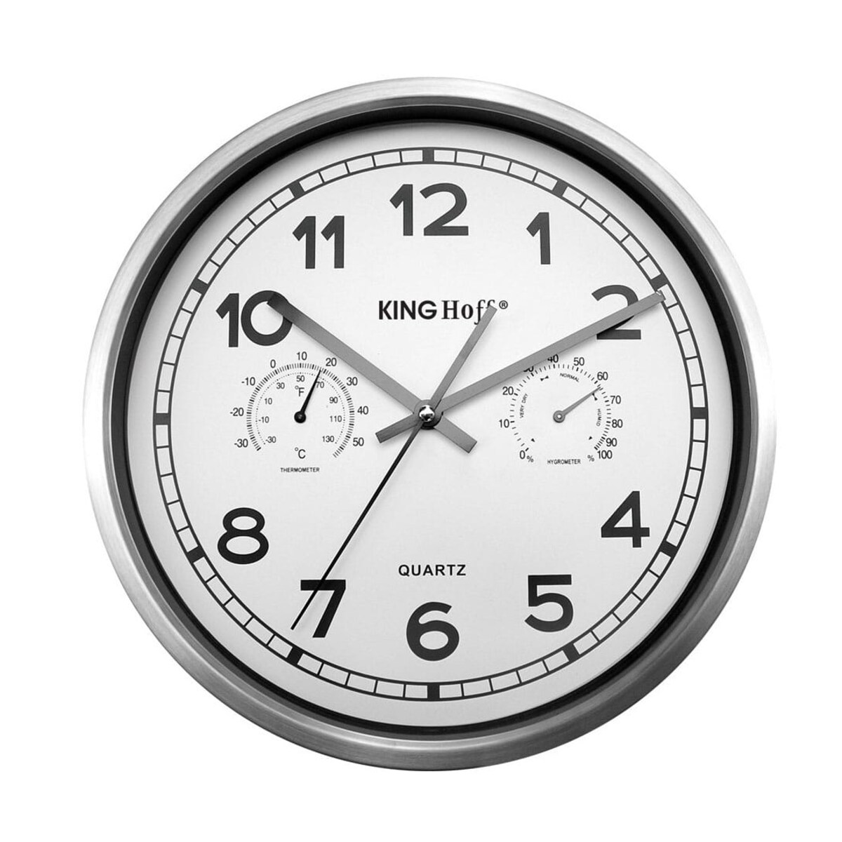 Zegar ścienny 30cm wilgotnościomierz + termometr KINGHOFF