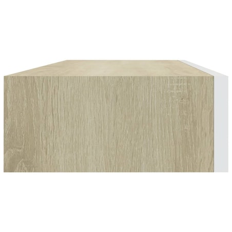 vidaXL Półki ścienne do szuflad 2 szt. Dąb i biel 60x23,5x10cm MDF