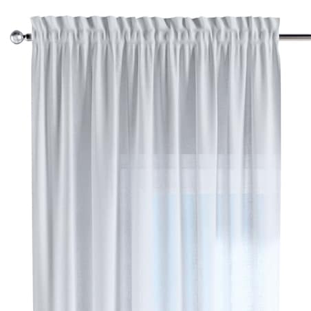 Zasłona na kanale z grzywką 1 szt. 130x245 prześwitujący biały