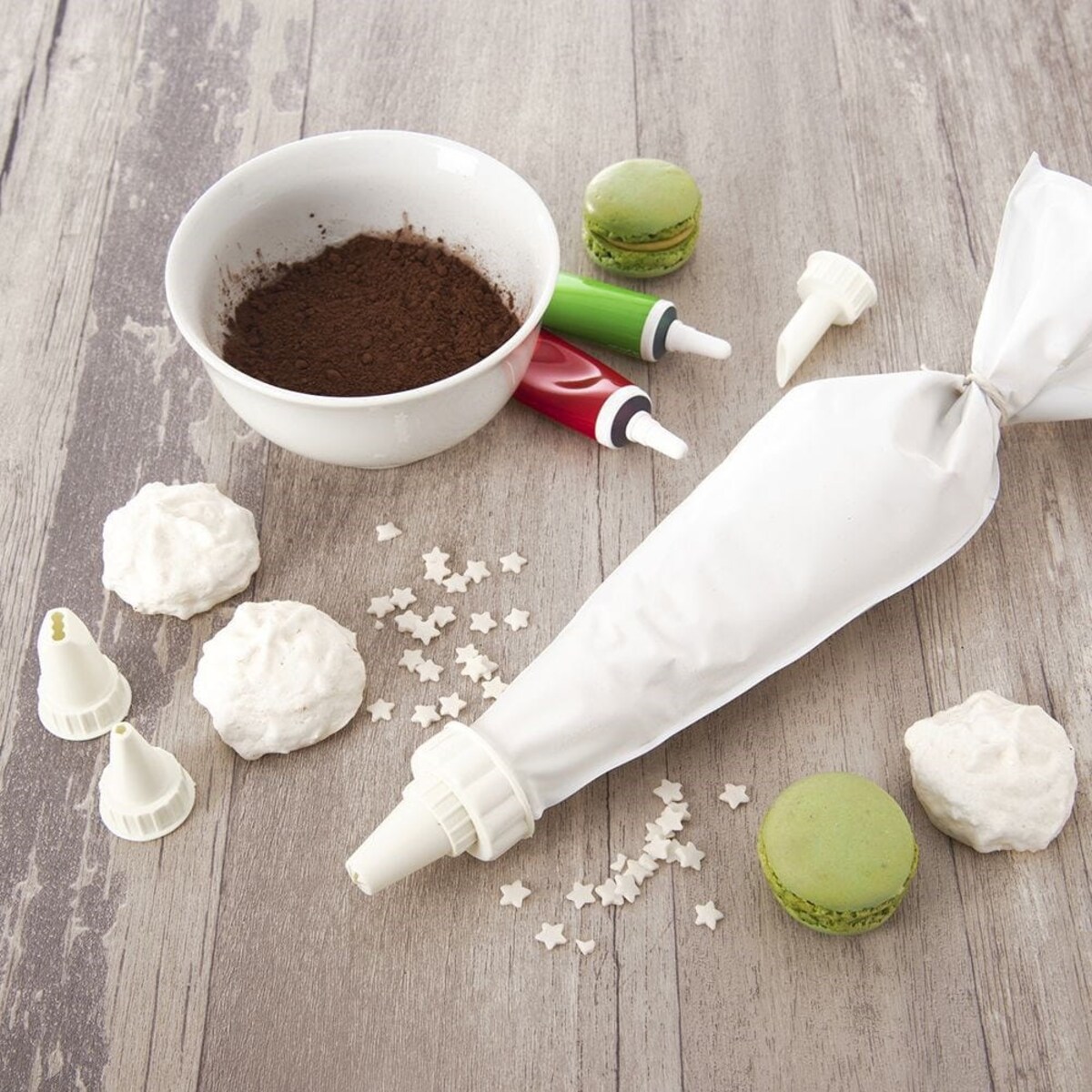 Rękaw Cukierniczy i Tylki 10 Elementów Worek Cukier Dekoracyjny do Ciast