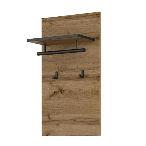 Wieszak do przedpokoju CROSS 40x70cm dąb wotan/czarny