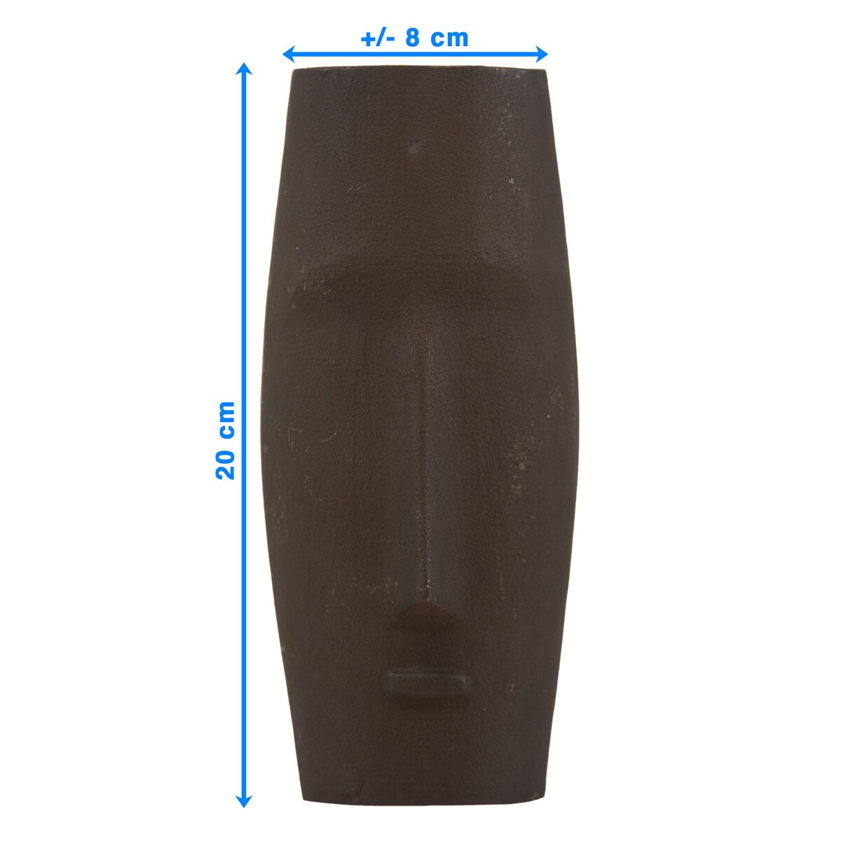 Wazon Aluminiowy Zdobiony Dekoracyjny Waza Ozdobna Na Kwiaty Twarz 8X20 Cm Brązowy