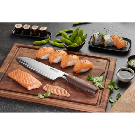 GEFU ENNO Nóż Santoku z rowkami 18 cm