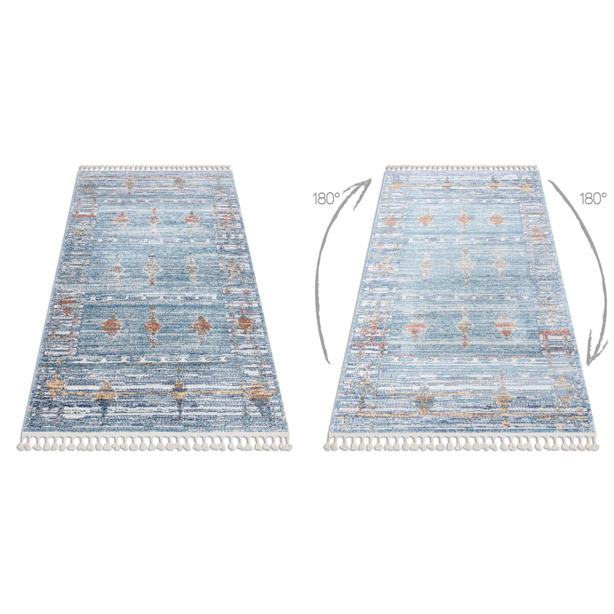 Dywan nowoczesny BELLE BF13C niebieski / beż 140x190 cm