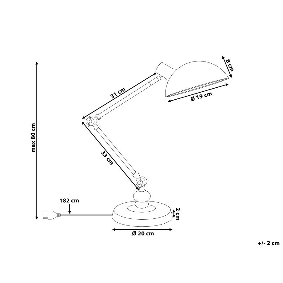 Lampa biurkowa regulowana metalowa biała MERAMEC