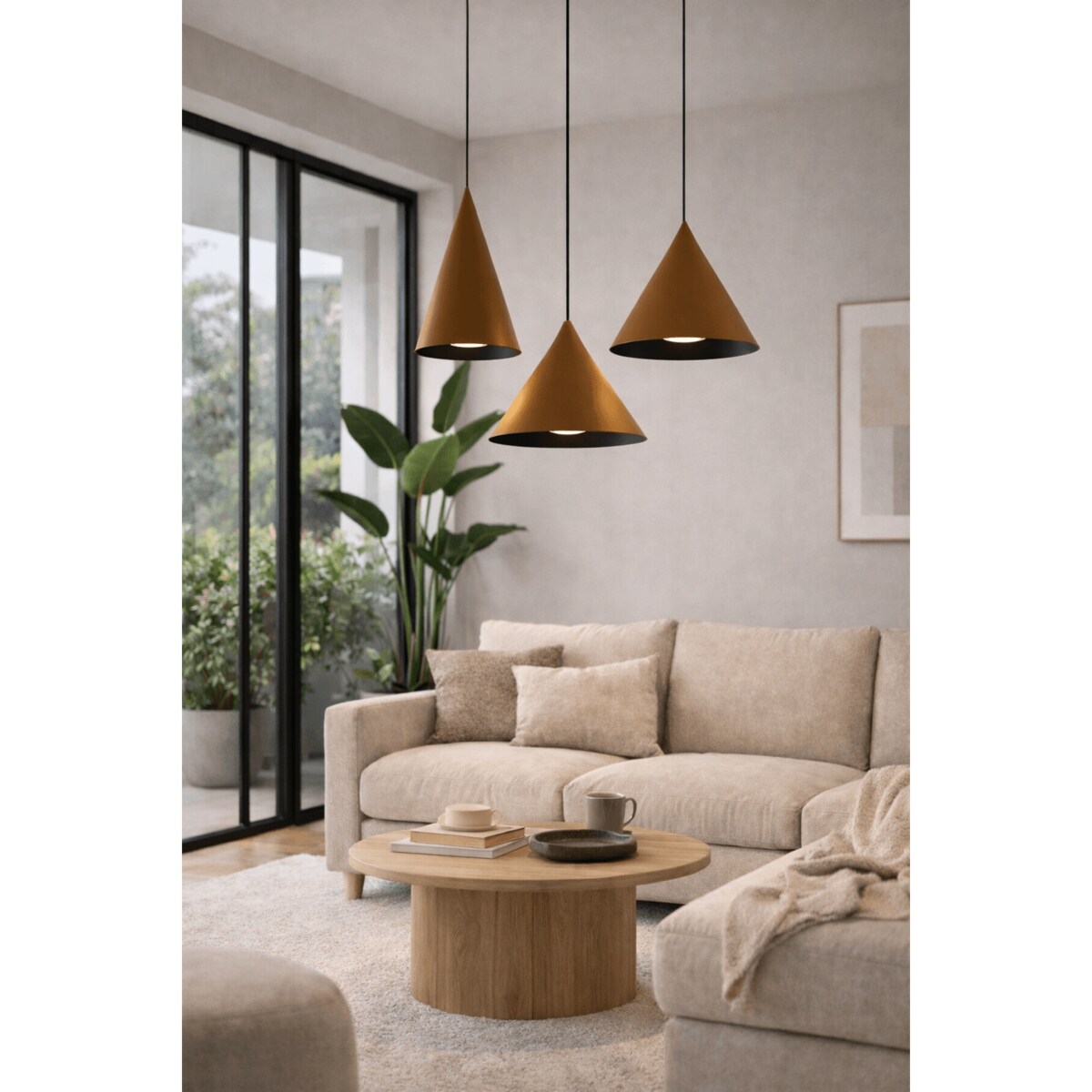 LAMPA WISZĄCA ALUMINIOWA LUMIRRA BRĄZOWA