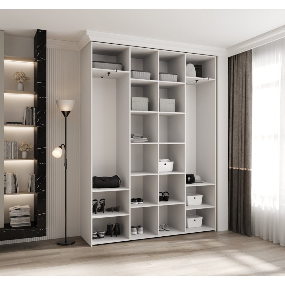 Szafa czterodrzwiowa Como 4 180 gł.40 biały+czarny