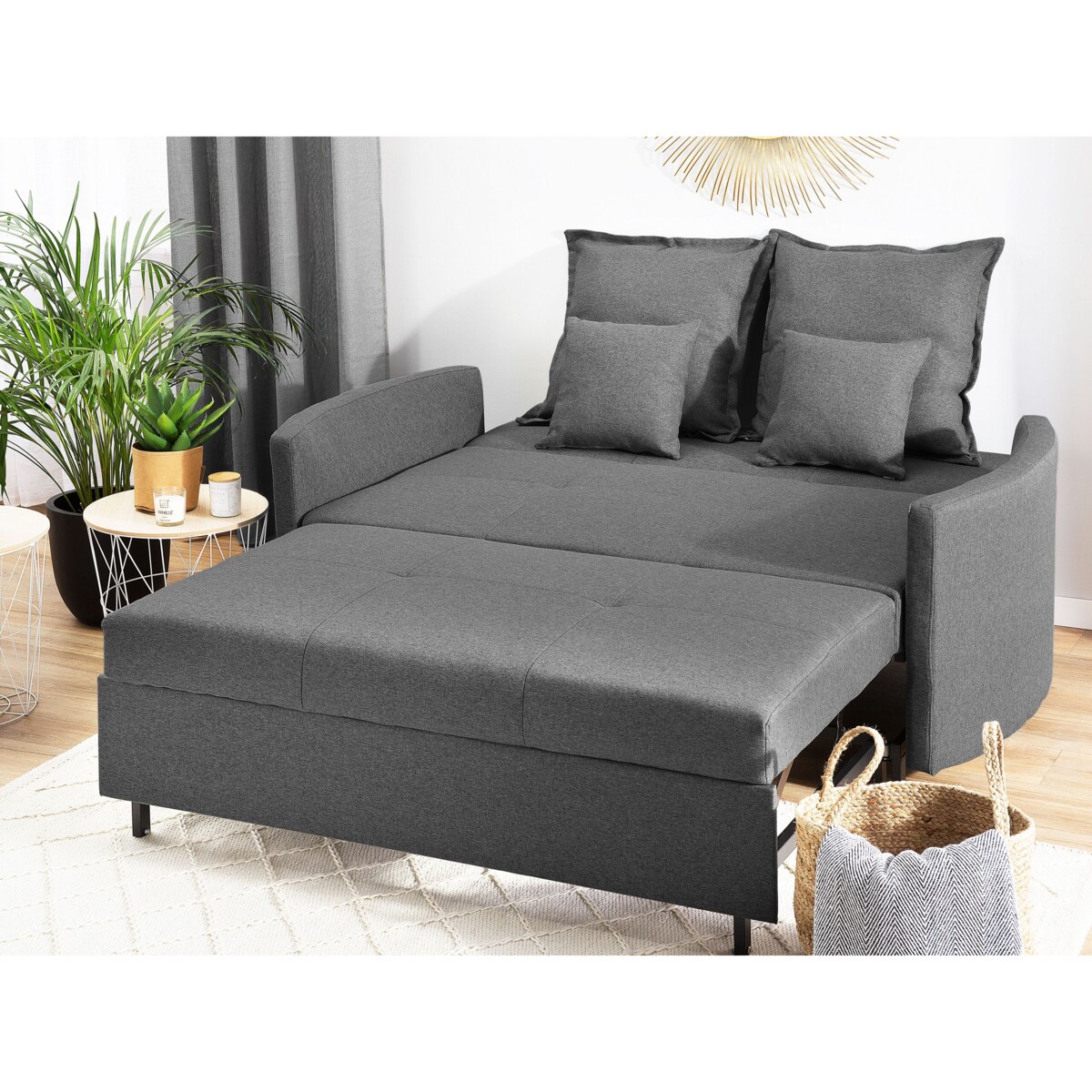 Sofa rozkładana szara HOVIN