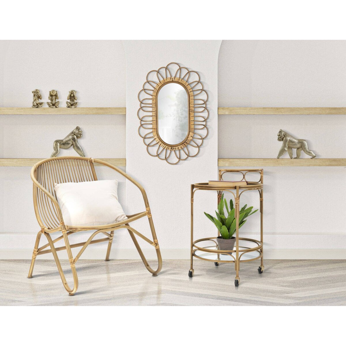 Lustro ścienne z ozdobną ramą, 56,5 x 80 cm