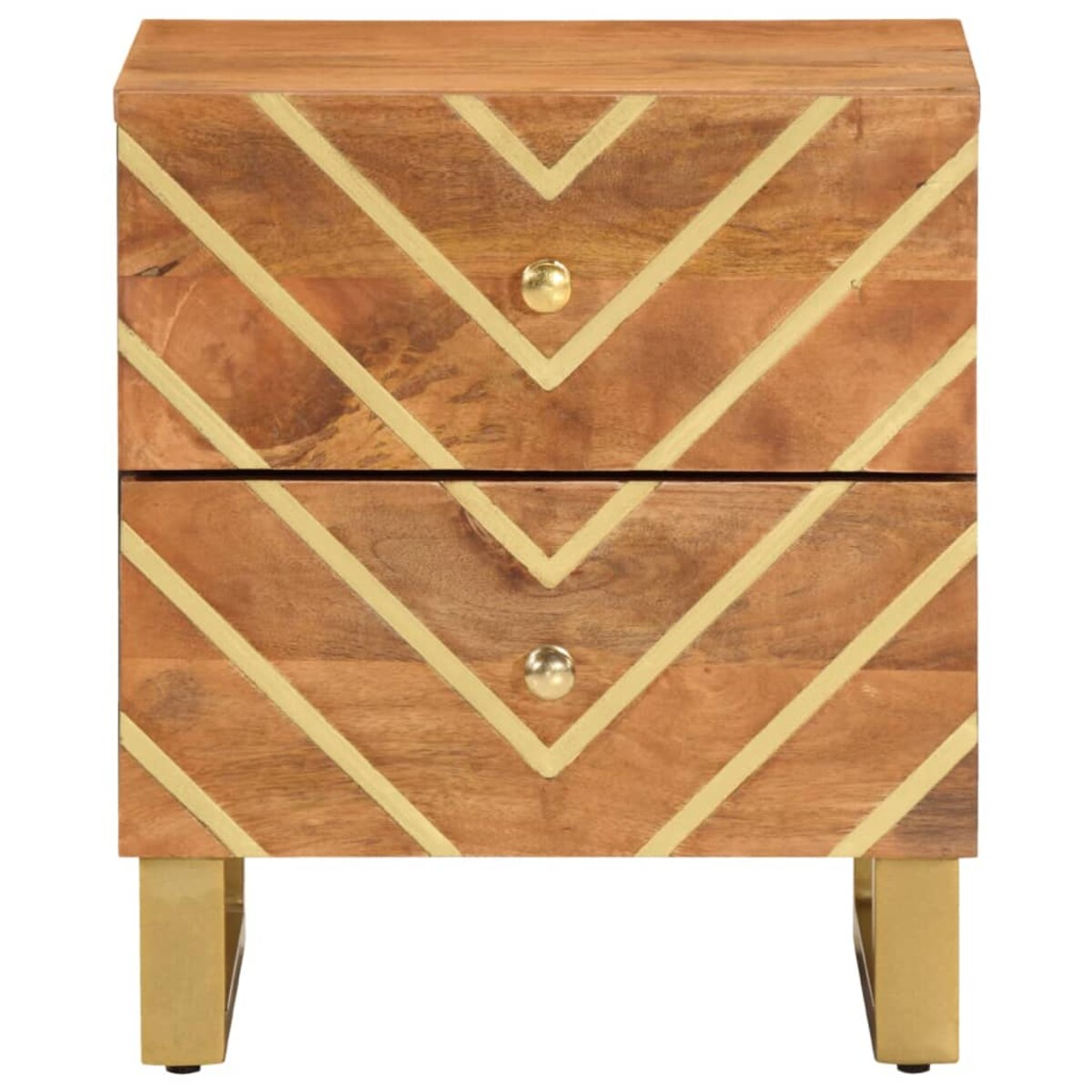 vidaXL Szafka nocna, brązowo-czarna, lite drewno mango