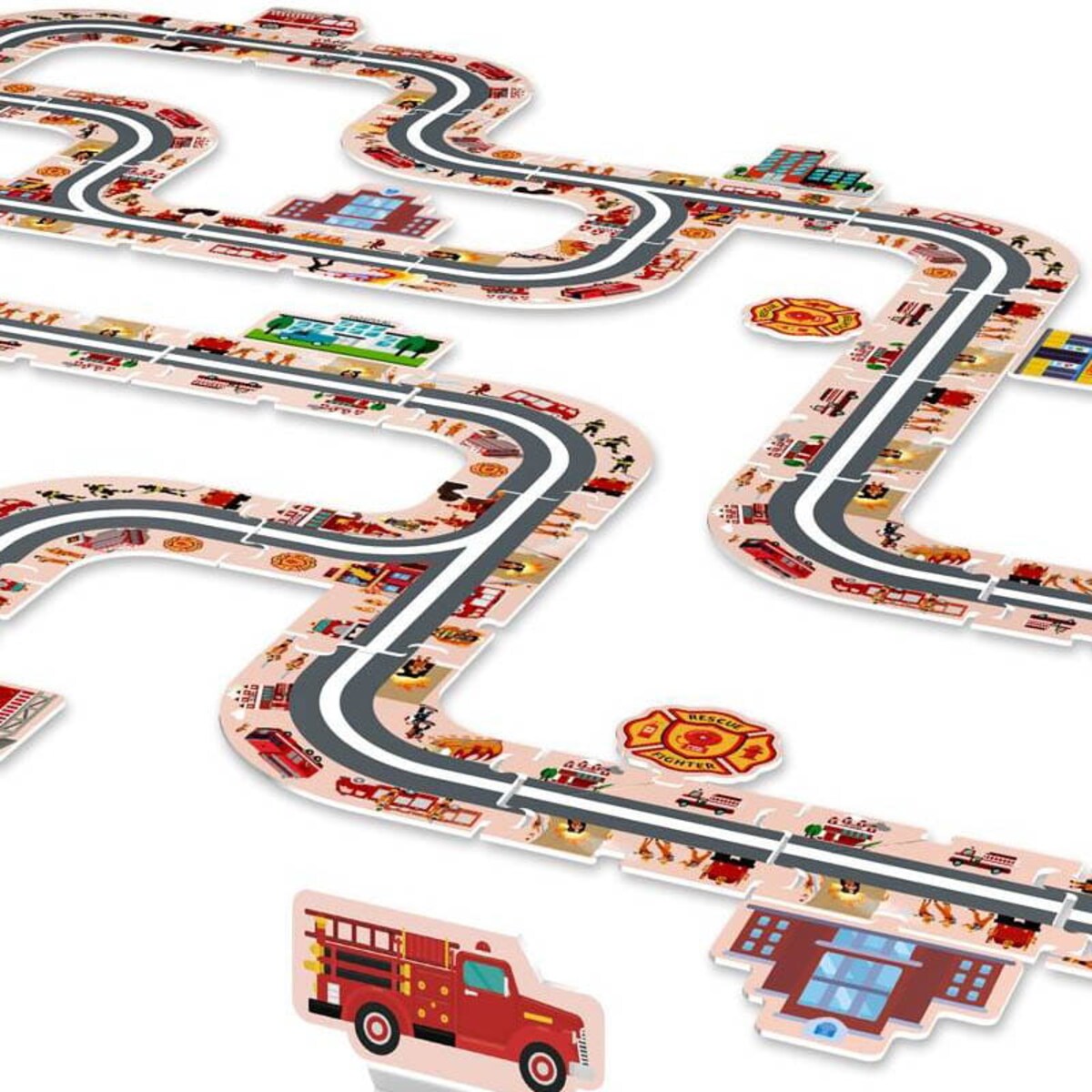 Droga - tor dla samochodów Straż - Puzzle 44 elementy