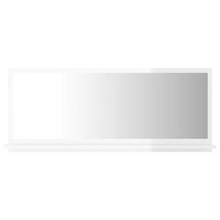 vidaXL Lustro łazienkowe, wysoki połysk, białe, 90x10,5x37 cm