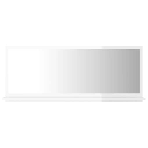 vidaXL Lustro łazienkowe, wysoki połysk, białe, 90x10,5x37 cm