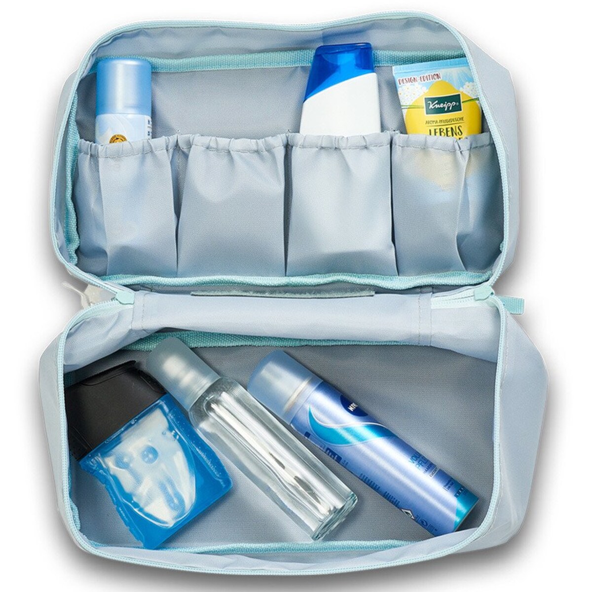 Organizer podróżny o uniwersalnym zastosowaniu, kosmetyczka z przedziałami, turystyczny pojemnik na bieliznę, ZELLER