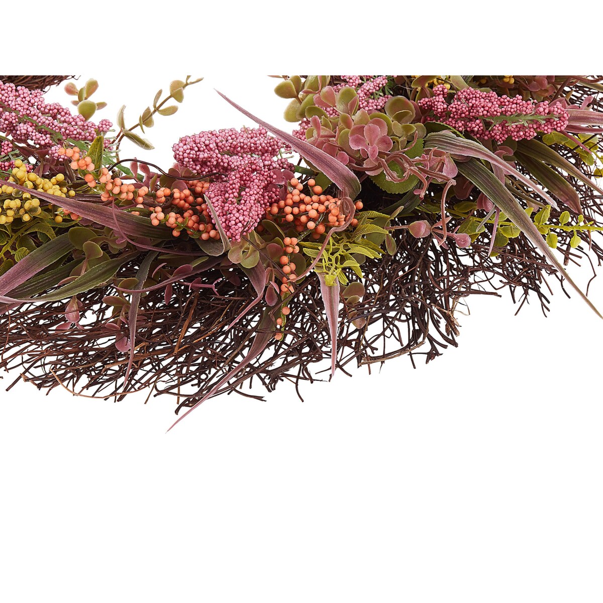 Wianek na drzwi ø 50 cm różowo-zielony GUANCHA