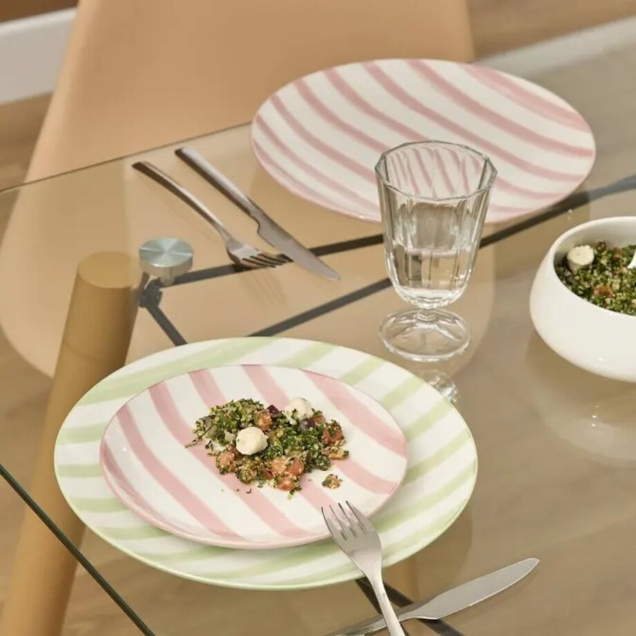 Komplet 6 talerzy deserowych, pudrowych, Charlie, 19 cm