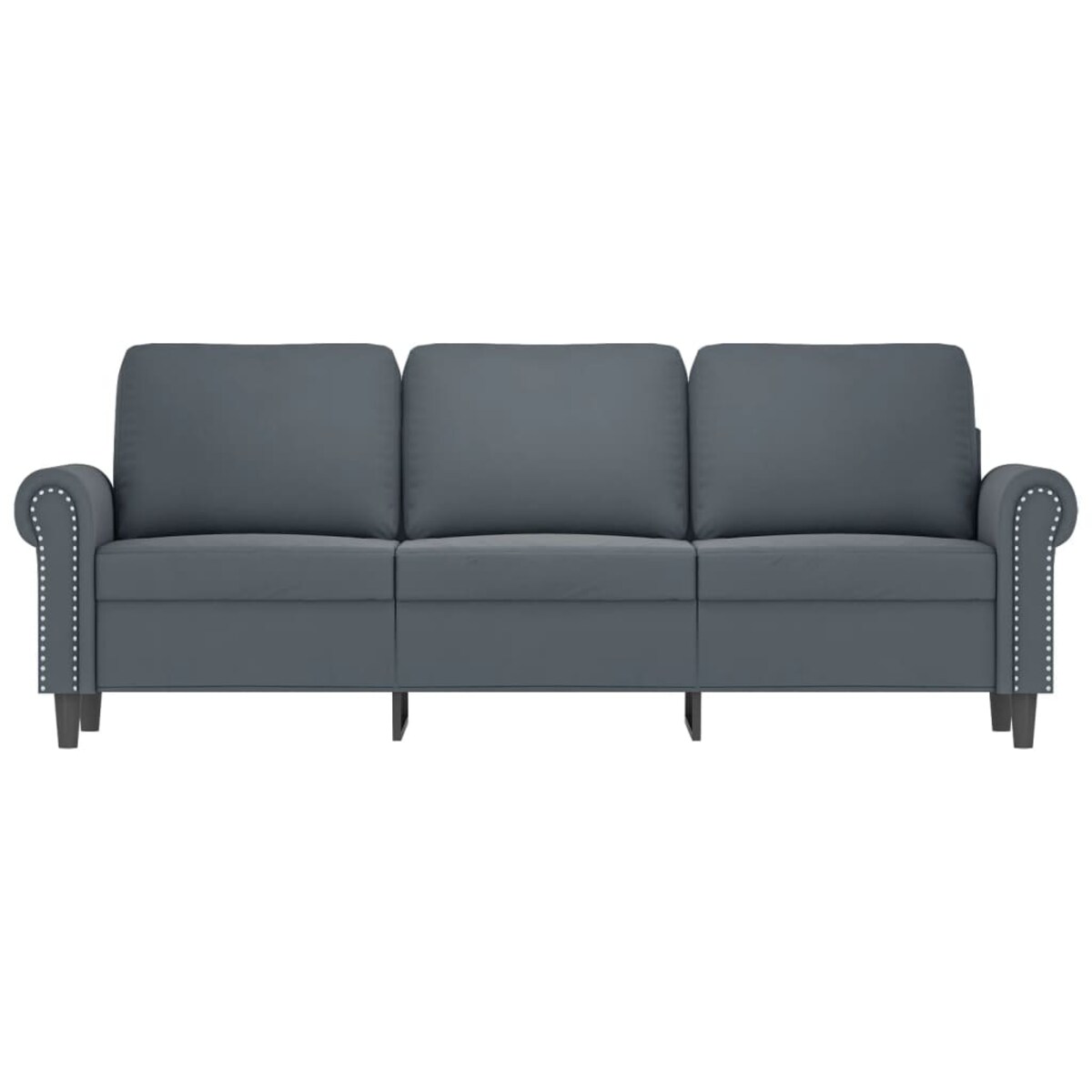 vidaXL Sofa 3-osobowa, ciemnoszara, 180 cm, obita aksamitem