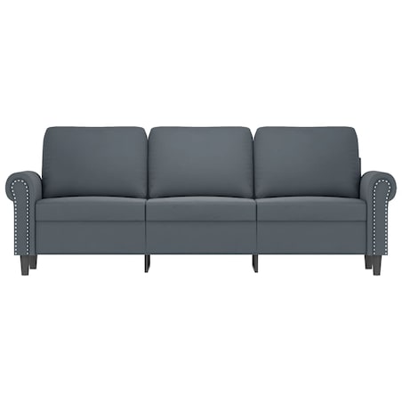vidaXL Sofa 3-osobowa, ciemnoszara, 180 cm, obita aksamitem