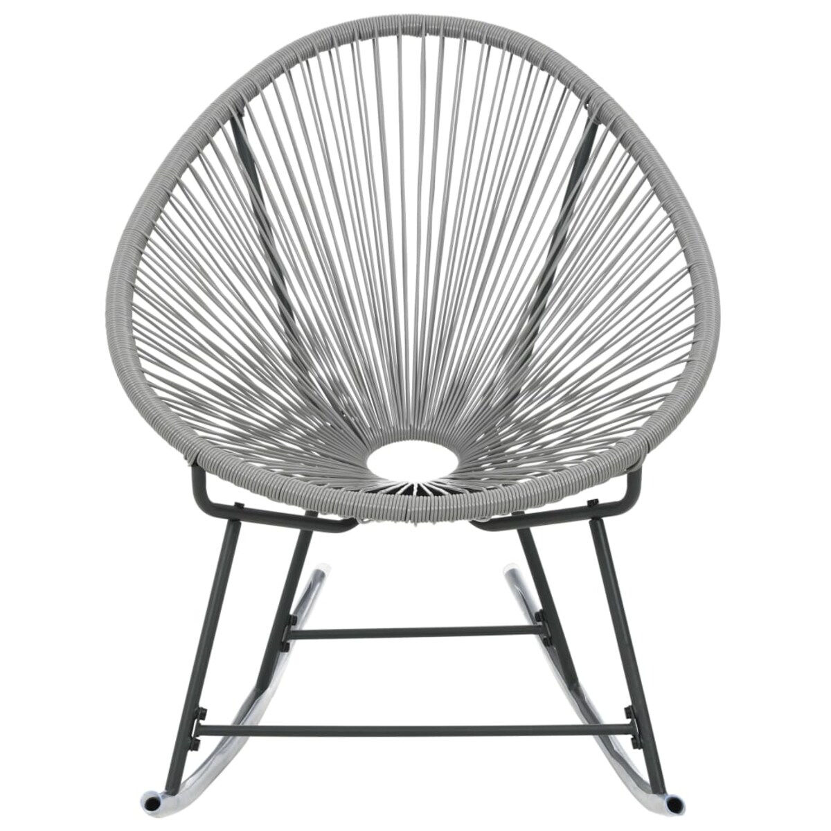 vidaXL Bujane krzesło ogrodowe, szare, rattan PE