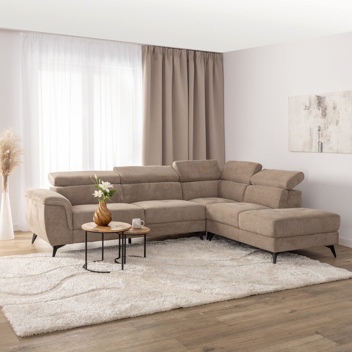 Sofa Randers beige, 290x95x90 cm