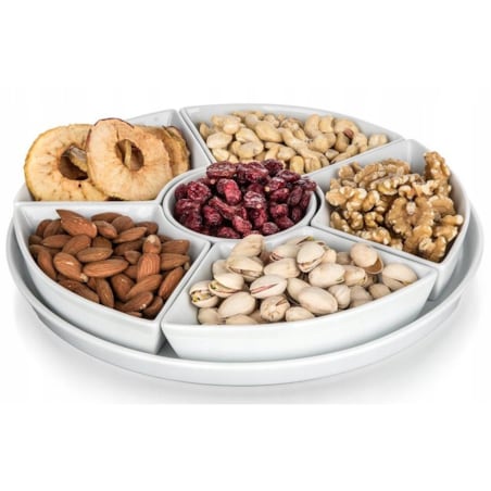 OKRĄGŁY TALERZ SALATERKA na przekąski żywność dipy orzeszki przysmaki 26 cm