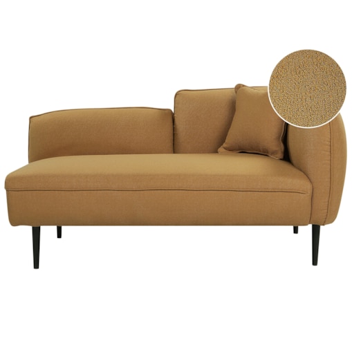 Szezlong boucle prawostronny musztardowy CHEVANNES