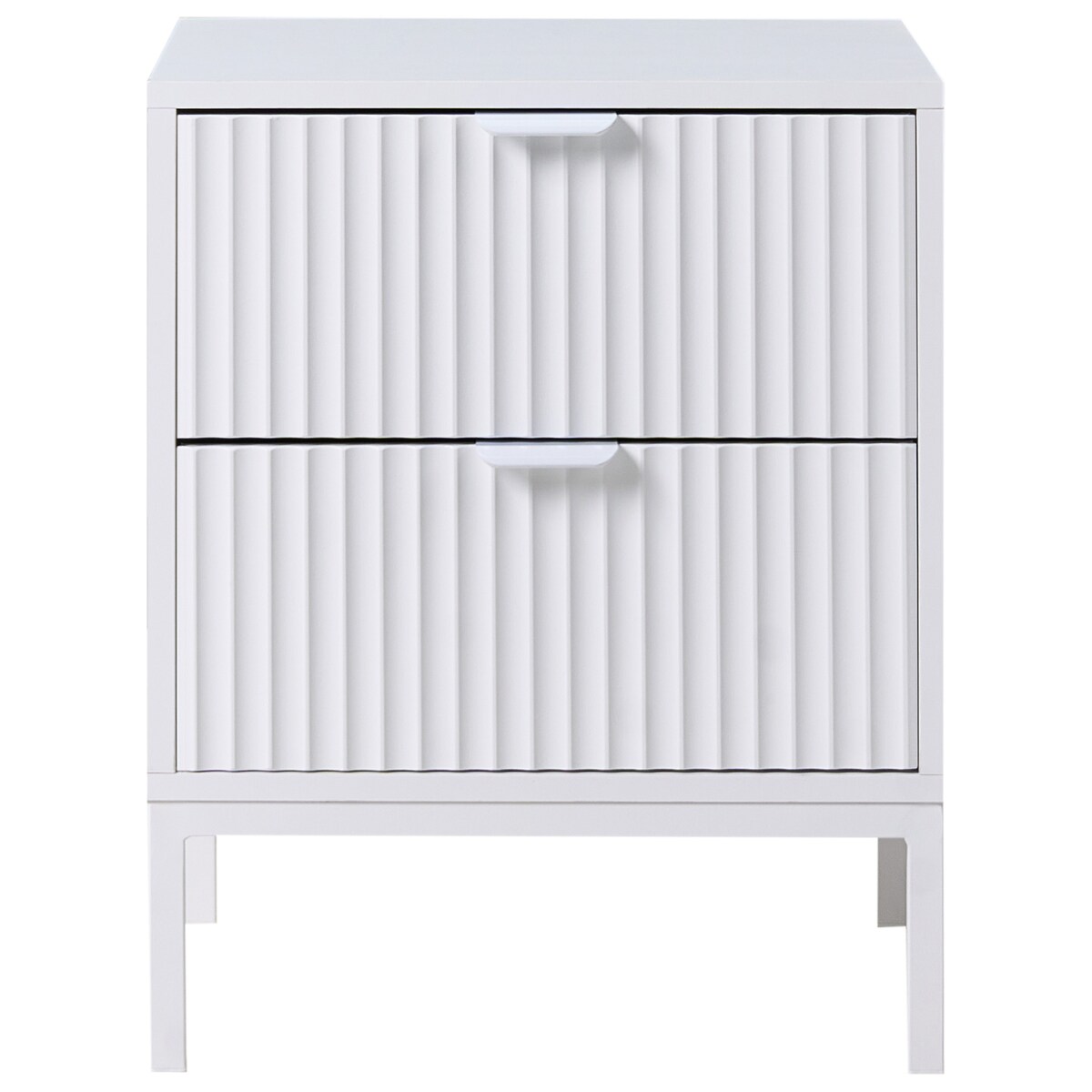 Szafka nocna 2 szuflady ADELAIDE Biały