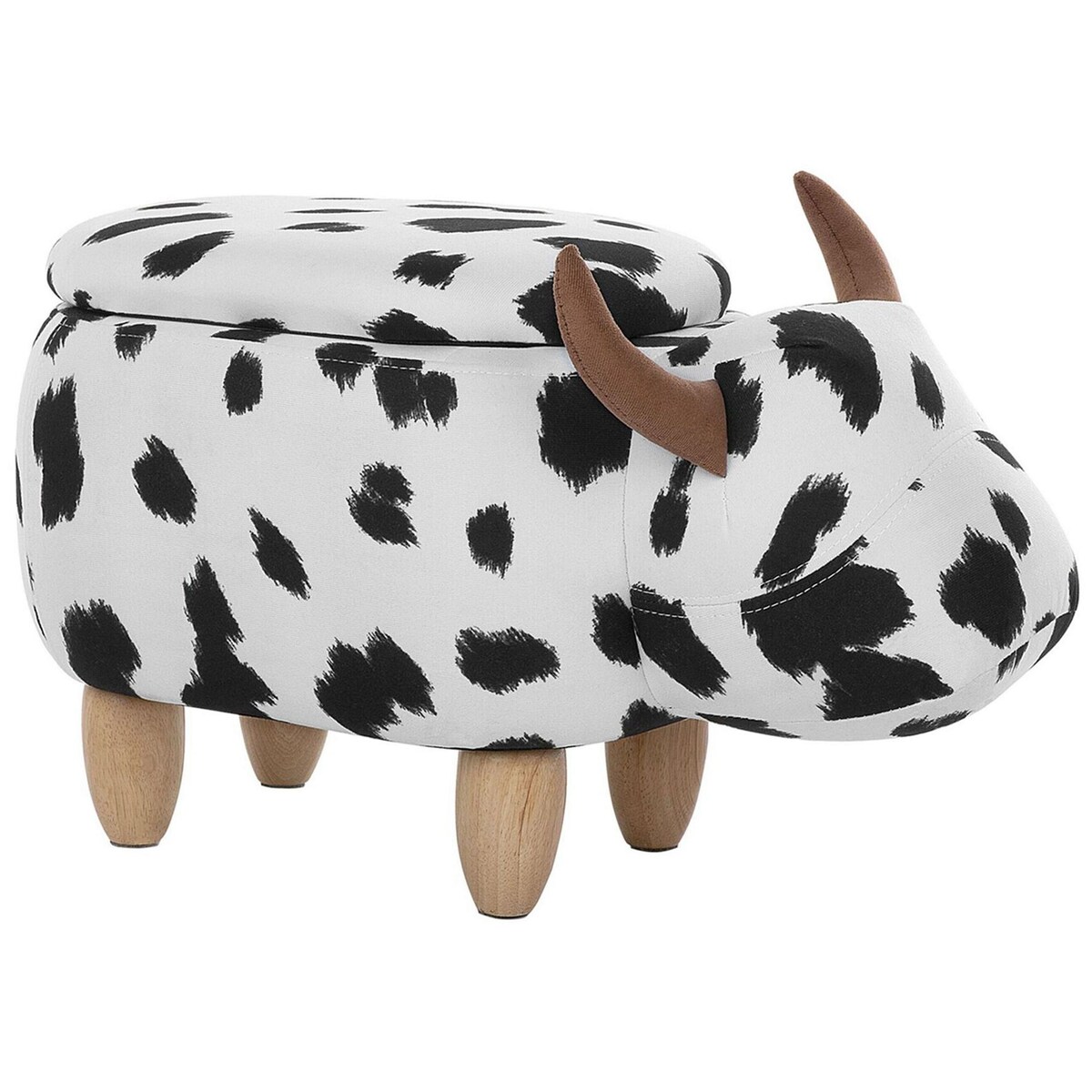 Pufa zwierzak ze schowkiem COW Biały Krowa