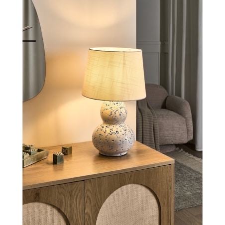 Lampa stołowa MACAL Ceramika Biały/ niebieski