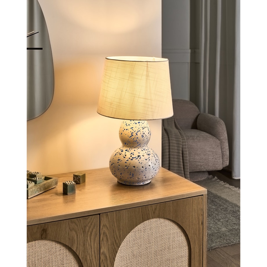 Lampa stołowa MACAL Ceramika Biały/ niebieski
