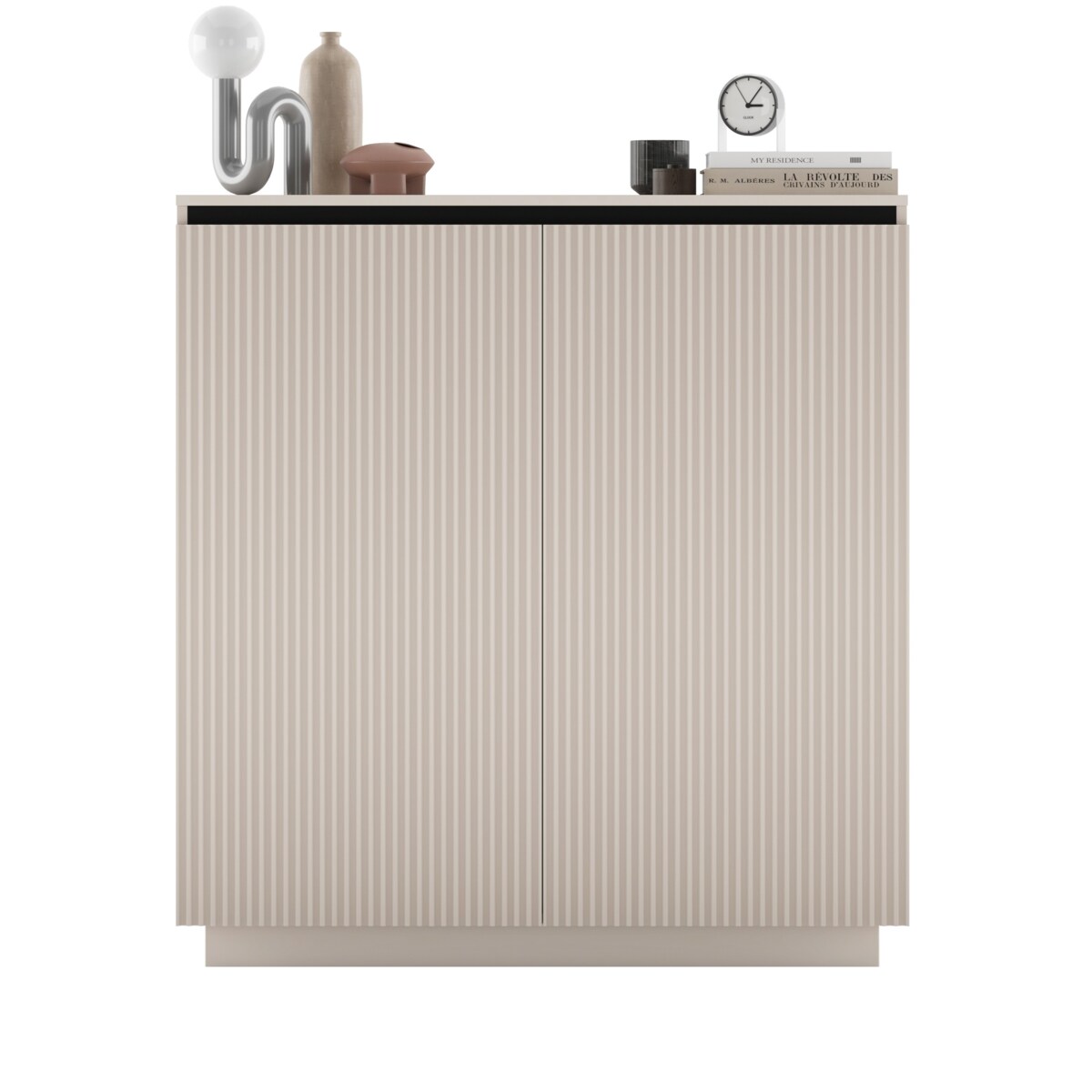 Nowoczesna Komoda Glamour Szafka RTV Kaszmir MAT ryflowane fronty 110,8 cm