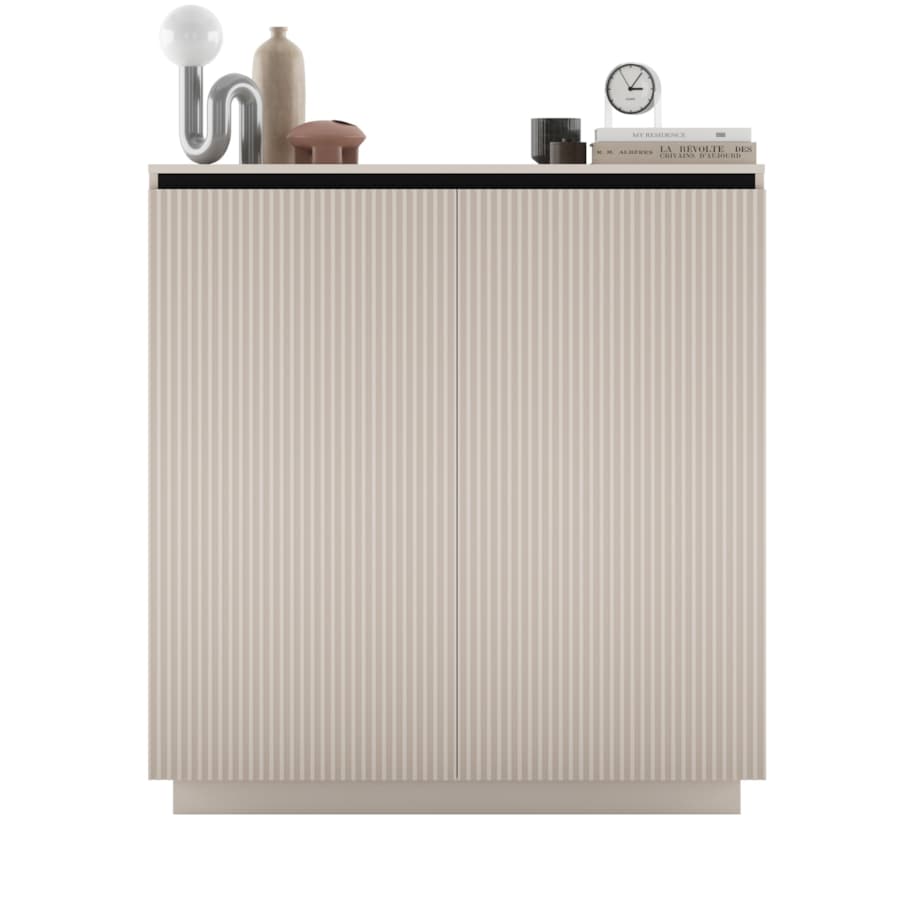 Nowoczesna Komoda Glamour Szafka RTV Kaszmir MAT ryflowane fronty 110,8 cm