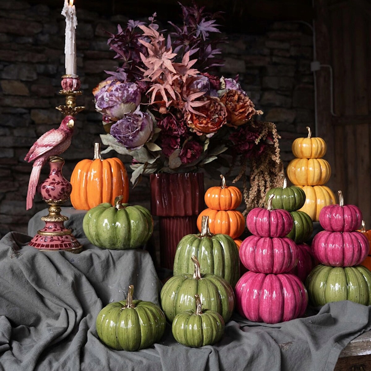 FIGURKA DYNIA ZIELONA OZDOBNA NA HALLOWEEN JESIEŃ WODOODPORNA OGRODOWA
