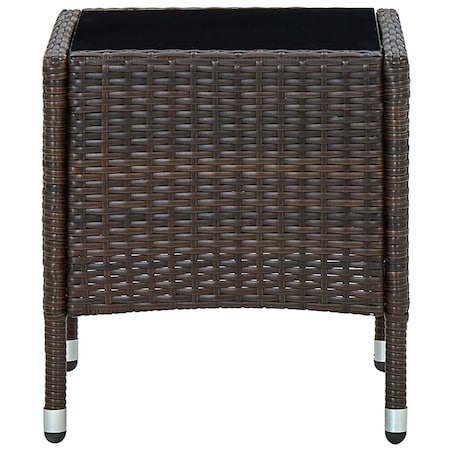 vidaXL Stolik ogrodowy, brązowy, 40 x 40 x 45 cm, rattan PE