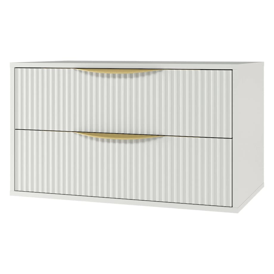 Komoda szafka łazienkowa ryflowana biała Avola