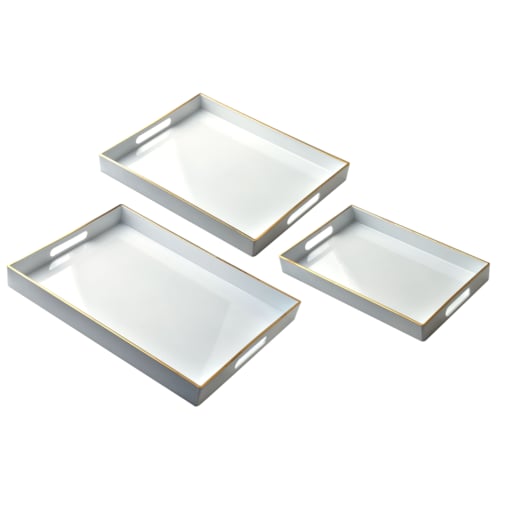 Komplet 3 Tac Dekoracyjnych BLANCHE WHITE