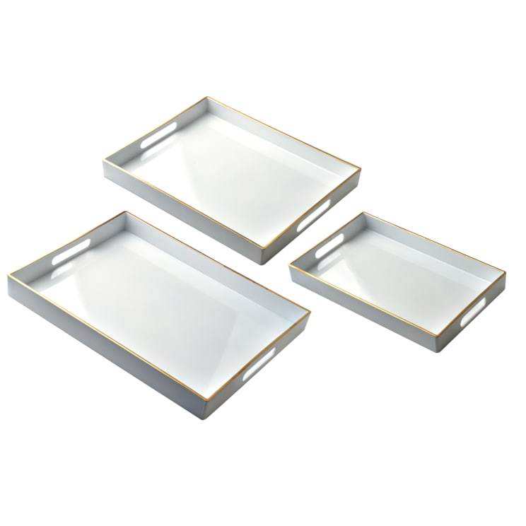Komplet 3 Tac Dekoracyjnych BLANCHE WHITE