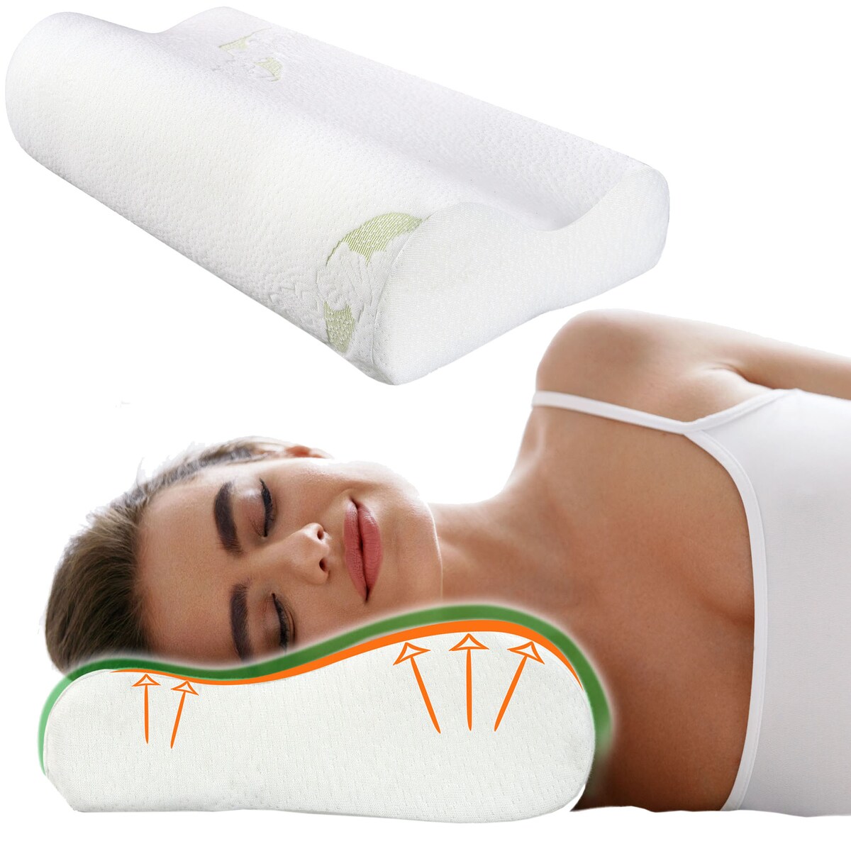 Poduszka Ortopedyczna 50X30 Do Spania Na Boku Brzuchu Na Zamek Profilowana