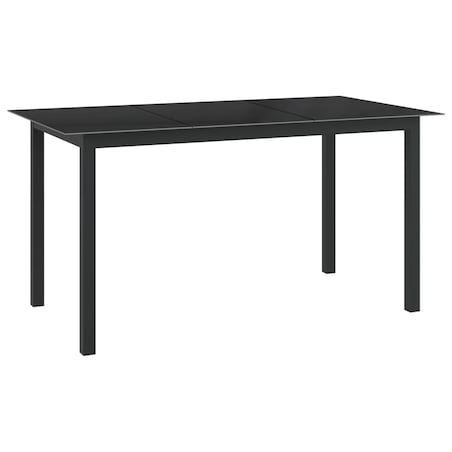 vidaXL Stół ogrodowy, czarny, 150x90x74 cm, aluminium i szkło