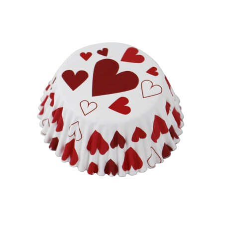 PME Papilotki do babeczek serca (30 sztuk) biały