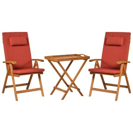 Zestaw mebli balkonowych JAVA PREMIUIM Drewno akacjowe Czerwony