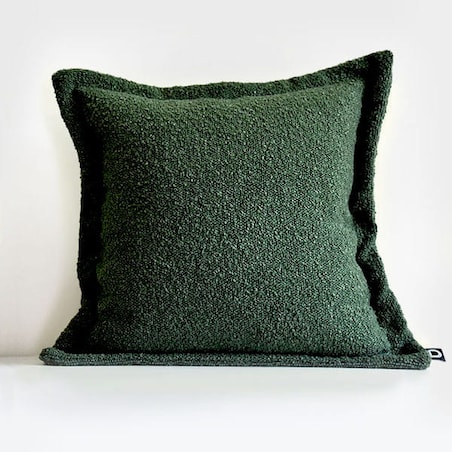 Poszewka BOUCLE z dekoracyjnym rantem BC2089 | zielony - 40 x 40 cm