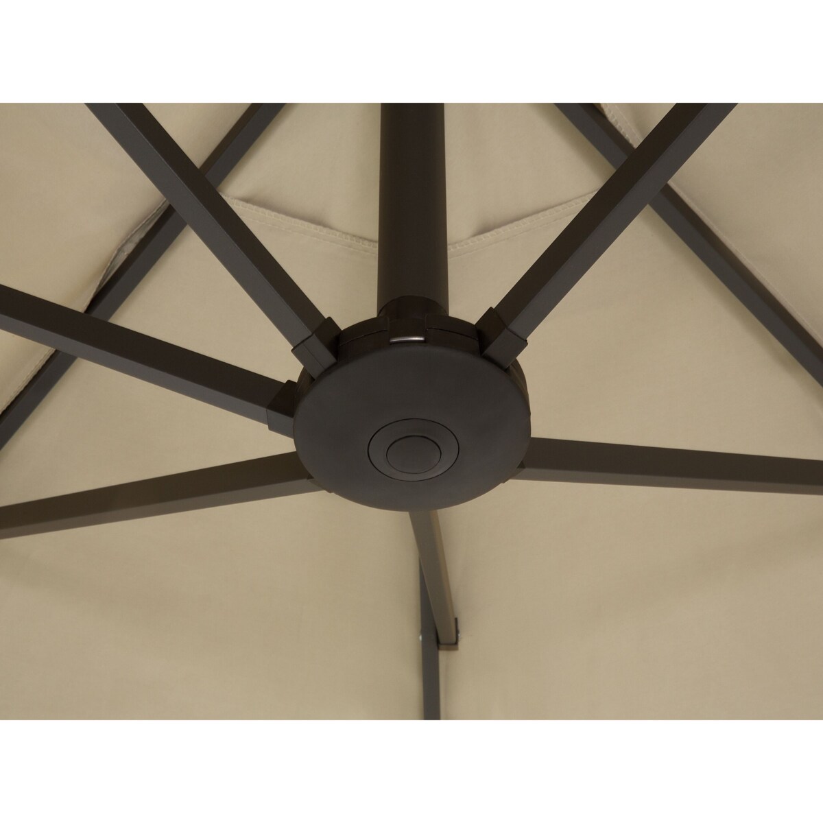 Duży parasol ogrodowy 270 x 460 cm beżowoszary SIBILLA